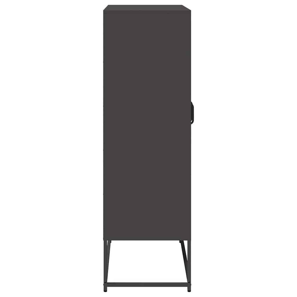 Buffet haut noir 68x39x123 cm acier - XIOS