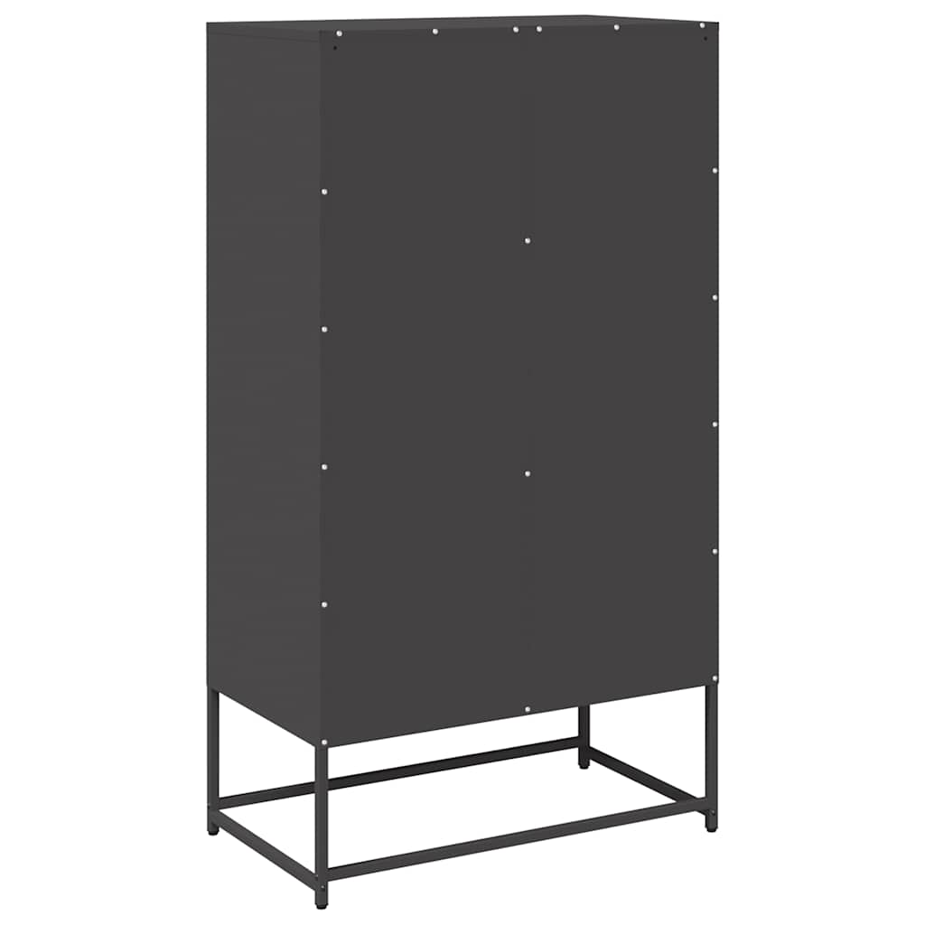 Buffet haut noir 68x39x123 cm acier - XIOS