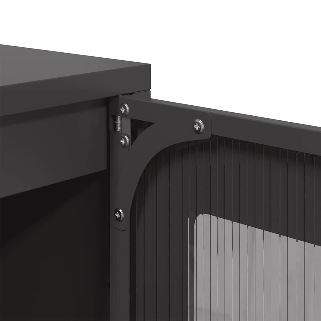Buffet haut noir 68x39x123 cm acier - XIOS