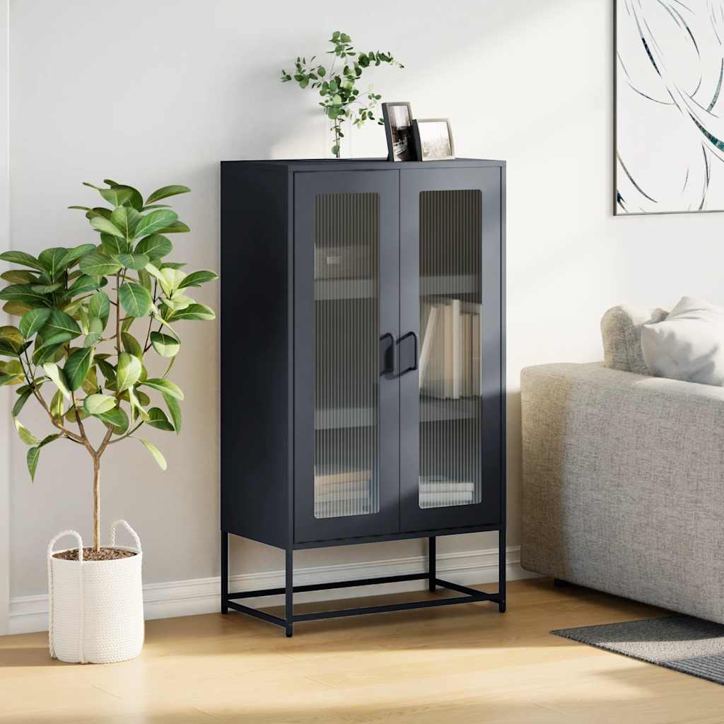 Buffet haut anthracite 68x39x123 cm acier - XIOS