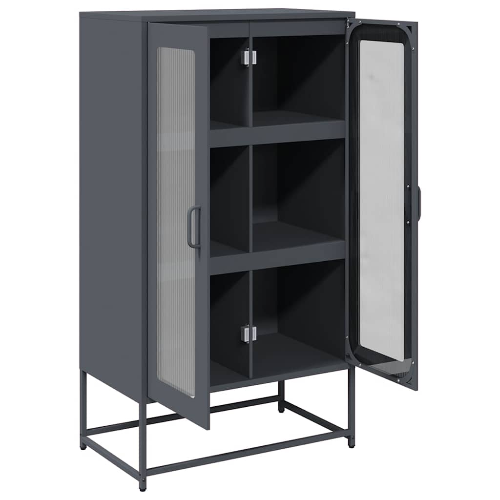 Buffet haut anthracite 68x39x123 cm acier - XIOS