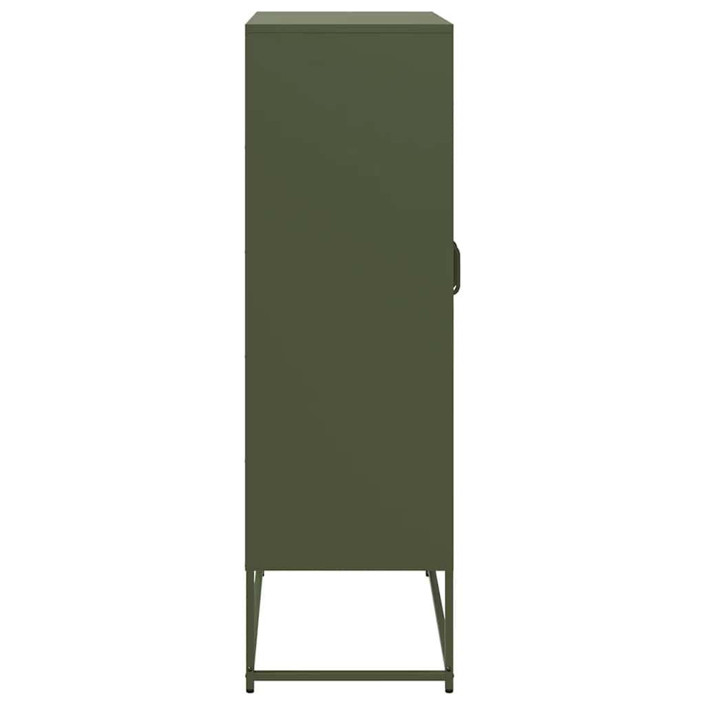 Buffet haut vert olive 68x39x123 cm acier - XIOS