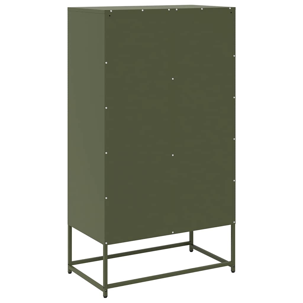 Buffet haut vert olive 68x39x123 cm acier - XIOS