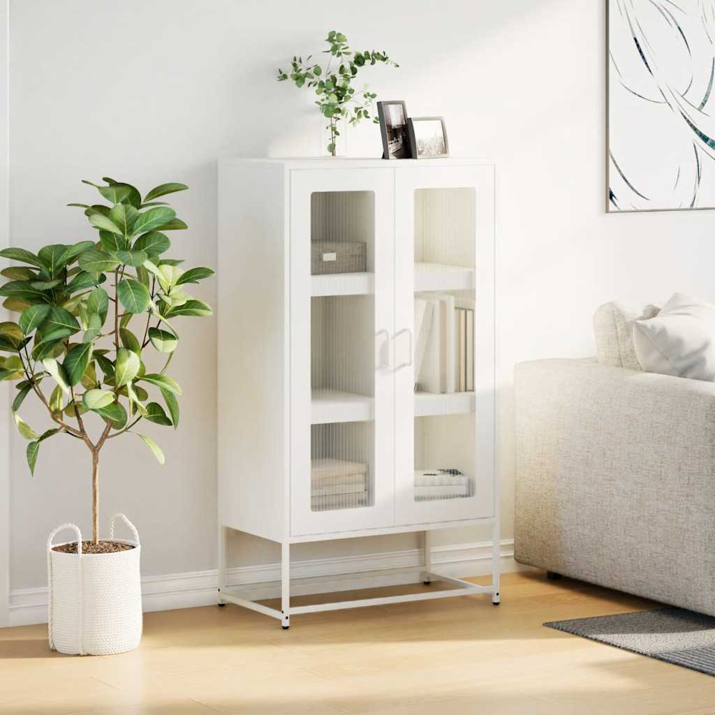 Buffet haut blanc 68x39x123 cm acier - XIOS