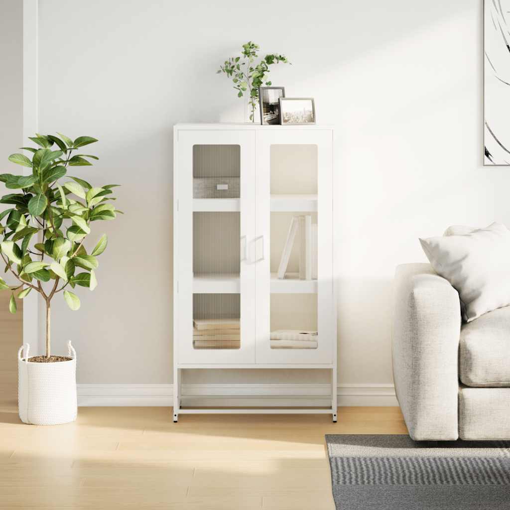 Buffet haut blanc 68x39x123 cm acier - XIOS