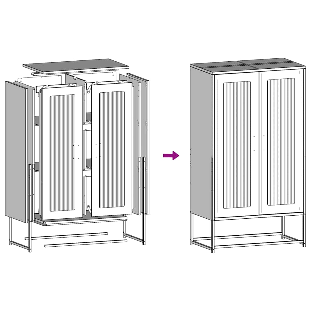 Buffet haut blanc 68x39x123 cm acier - XIOS