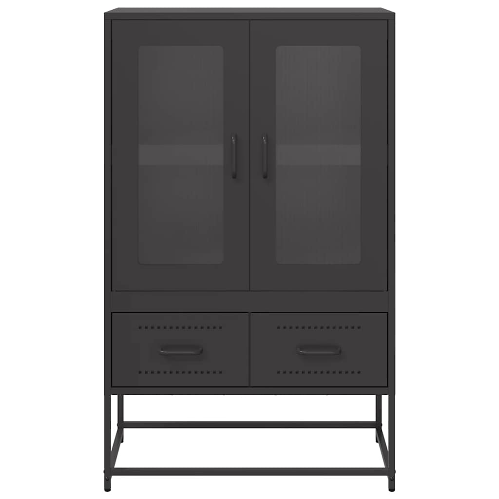 Buffet haut noir 68x39x111,5 cm acier - XIOS