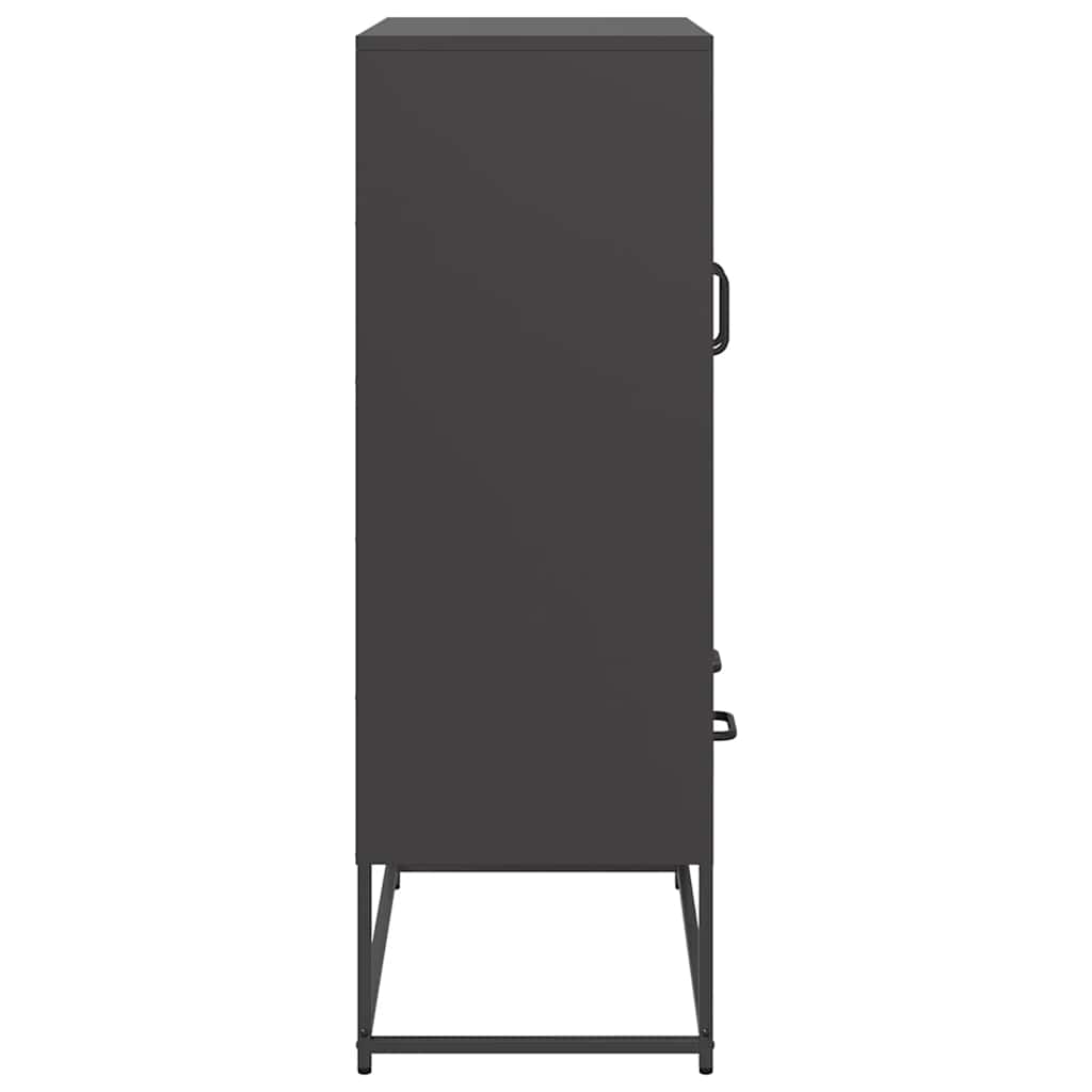 Buffet haut noir 68x39x111,5 cm acier - XIOS