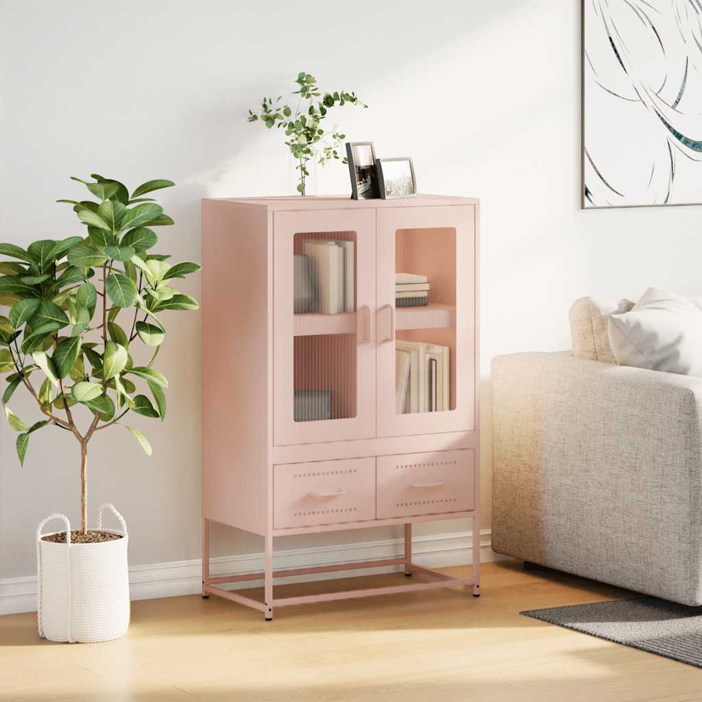 Buffet haut rose 68x39x111,5 cm acier - XIOS