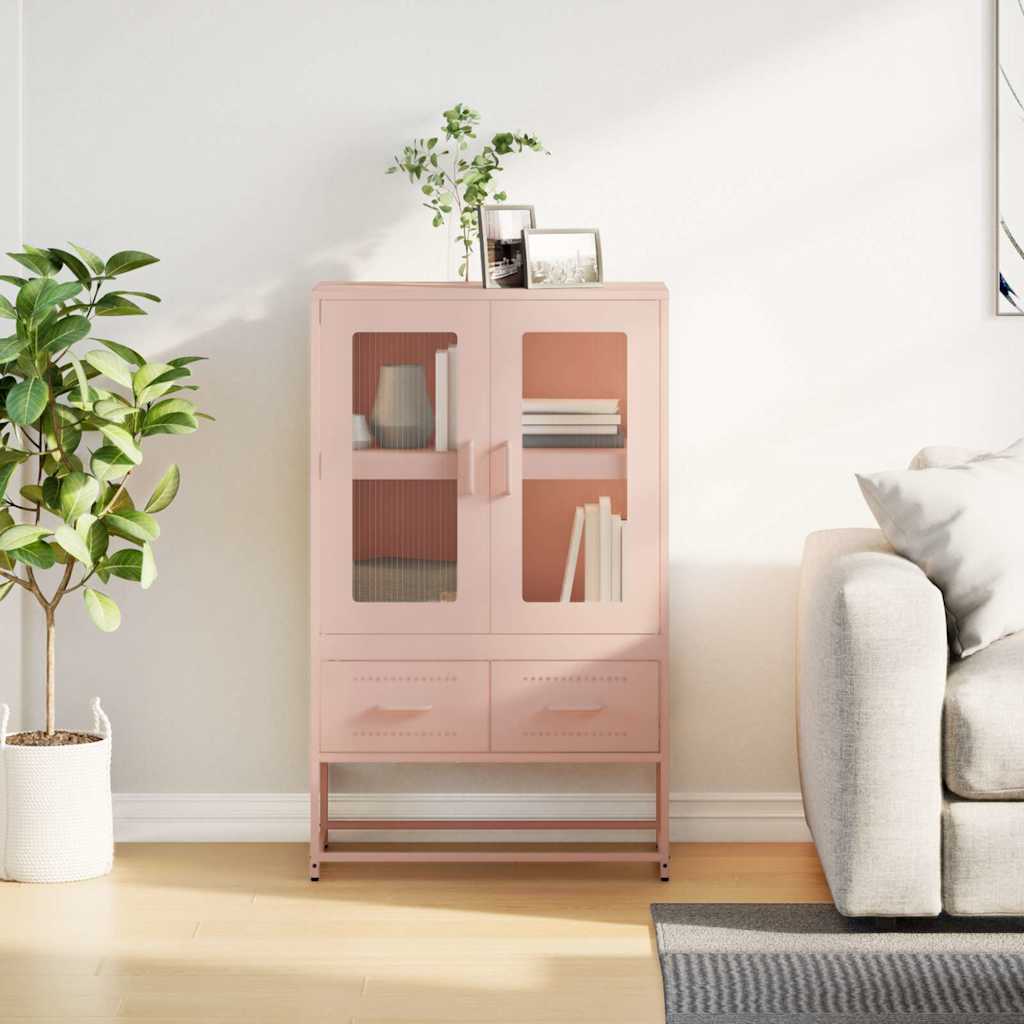 Buffet haut rose 68x39x111,5 cm acier - XIOS