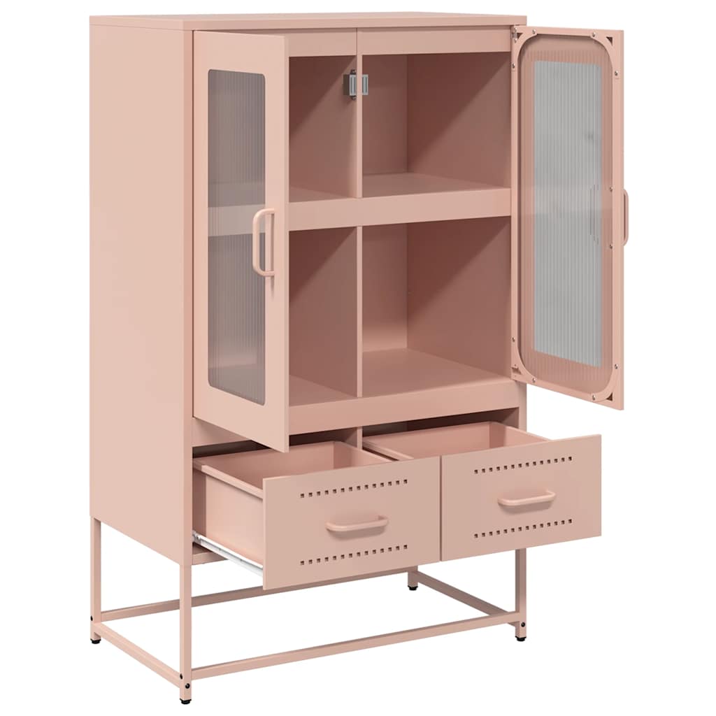 Buffet haut rose 68x39x111,5 cm acier - XIOS