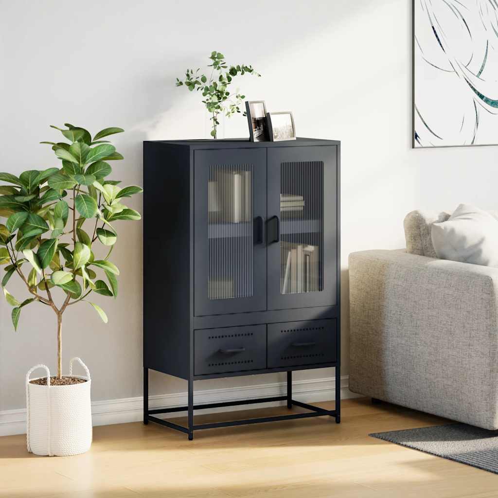 Buffet haut anthracite 68x39x111,5 cm acier - XIOS