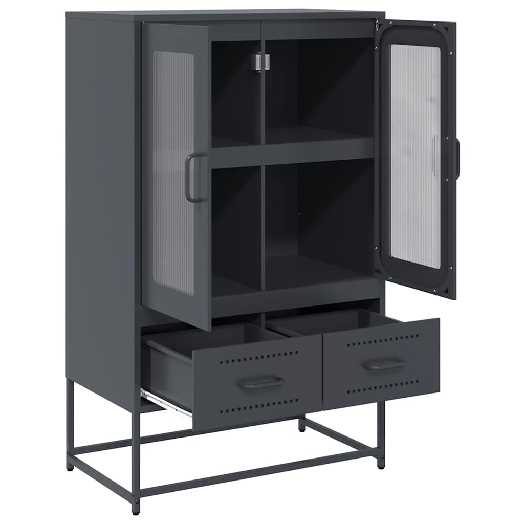 Buffet haut anthracite 68x39x111,5 cm acier - XIOS