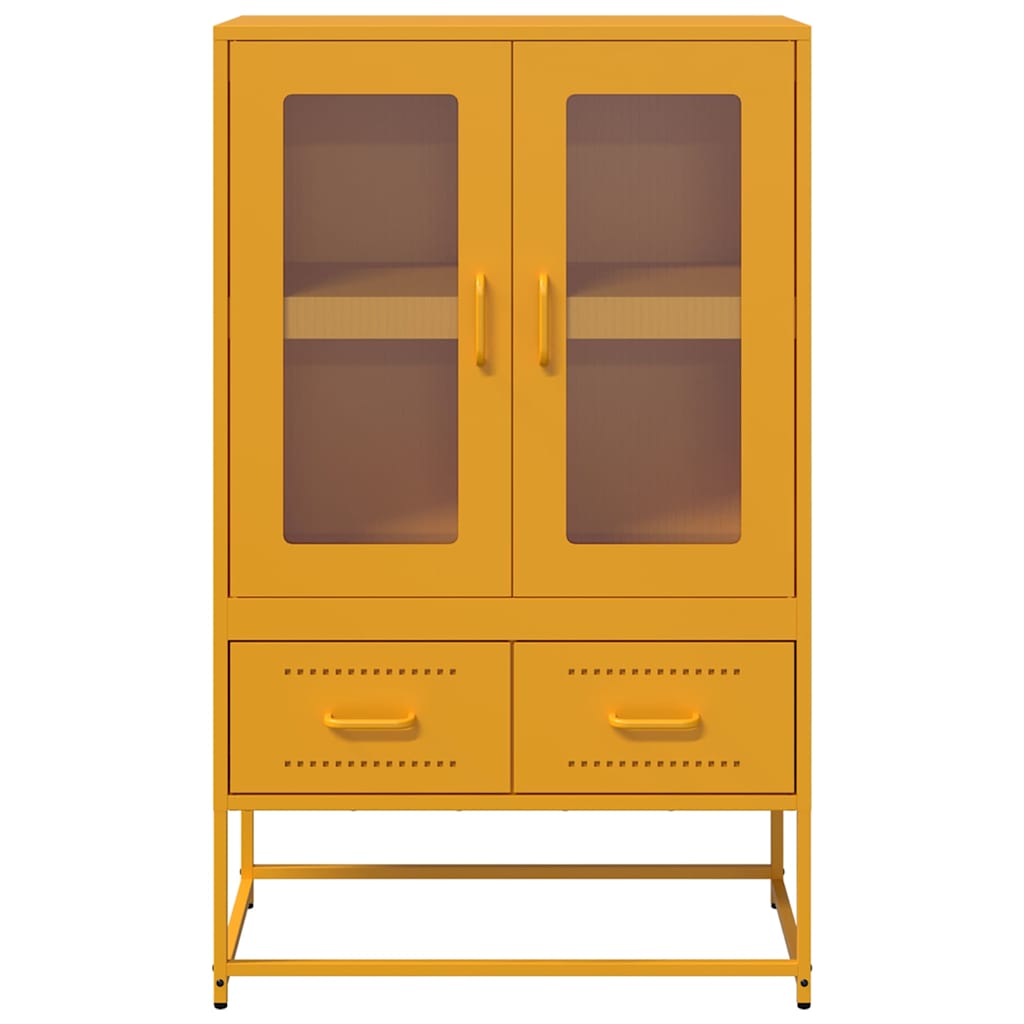 Buffet haut jaune moutarde 68x39x111,5 cm acier - XIOS