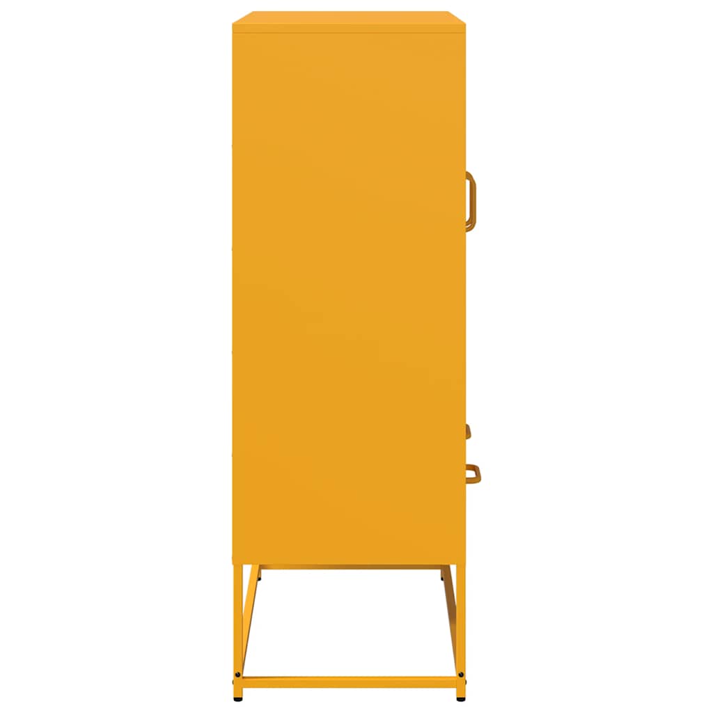 Buffet haut jaune moutarde 68x39x111,5 cm acier - XIOS