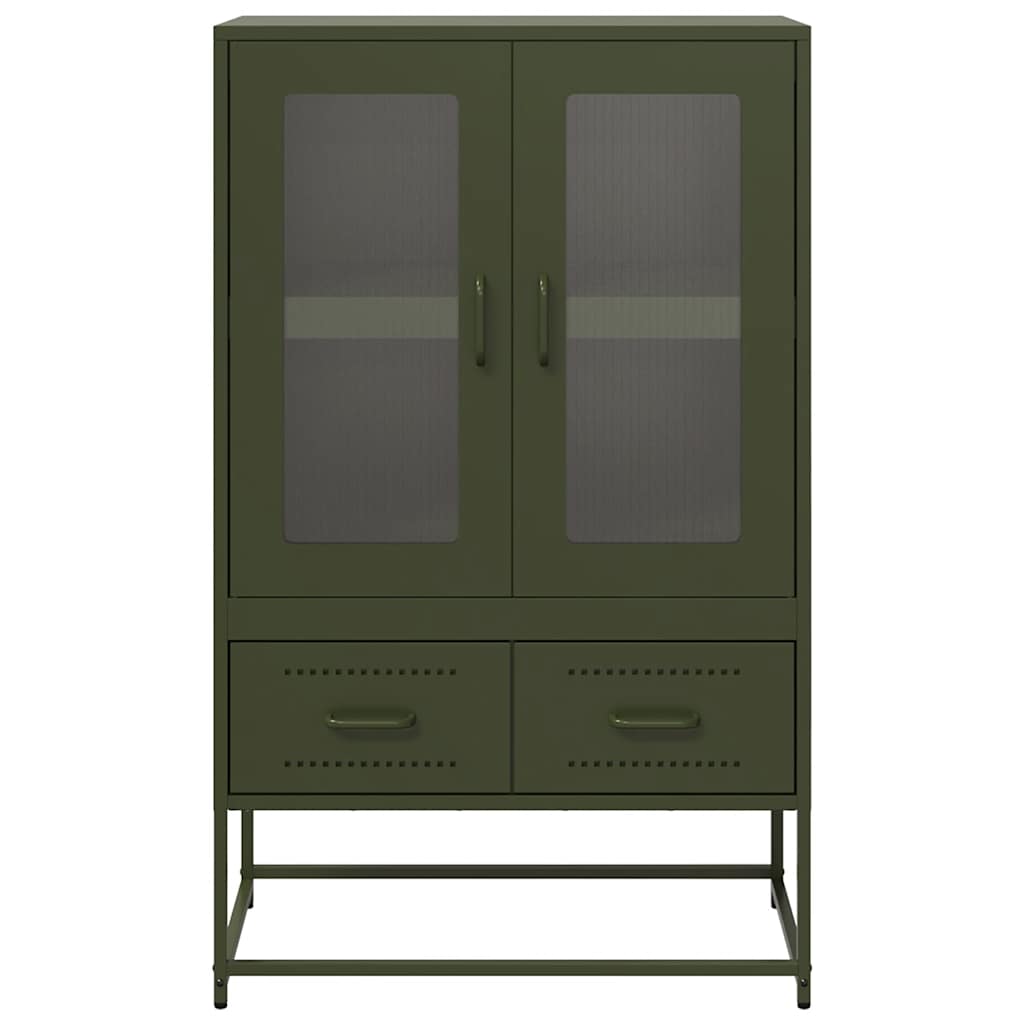 Buffet haut vert olive 68x39 x111,5 cm acier - XIOS