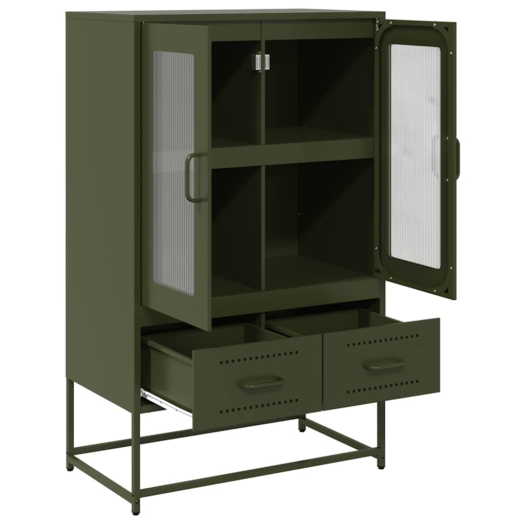 Buffet haut vert olive 68x39 x111,5 cm acier - XIOS