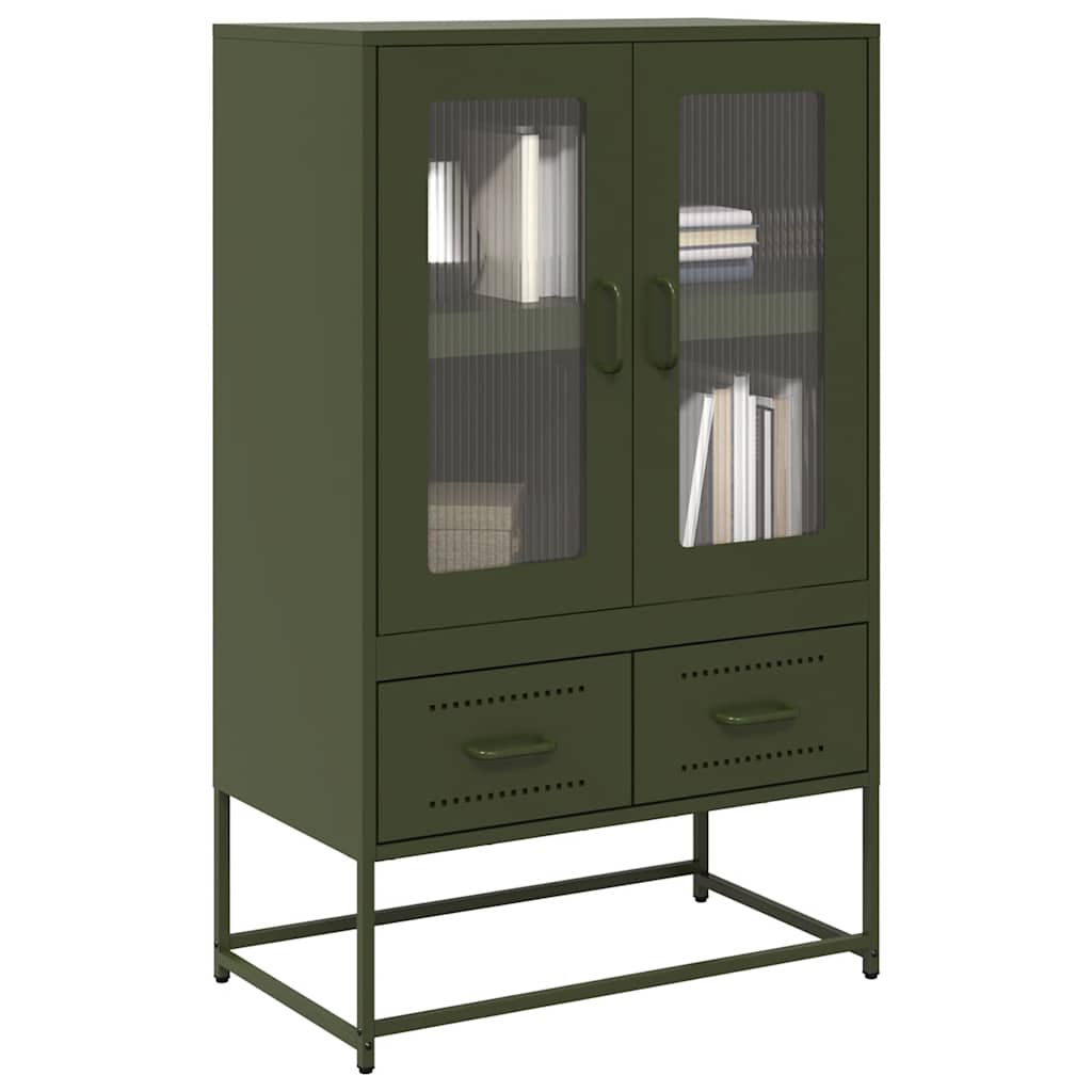 Buffet haut vert olive 68x39 x111,5 cm acier - XIOS