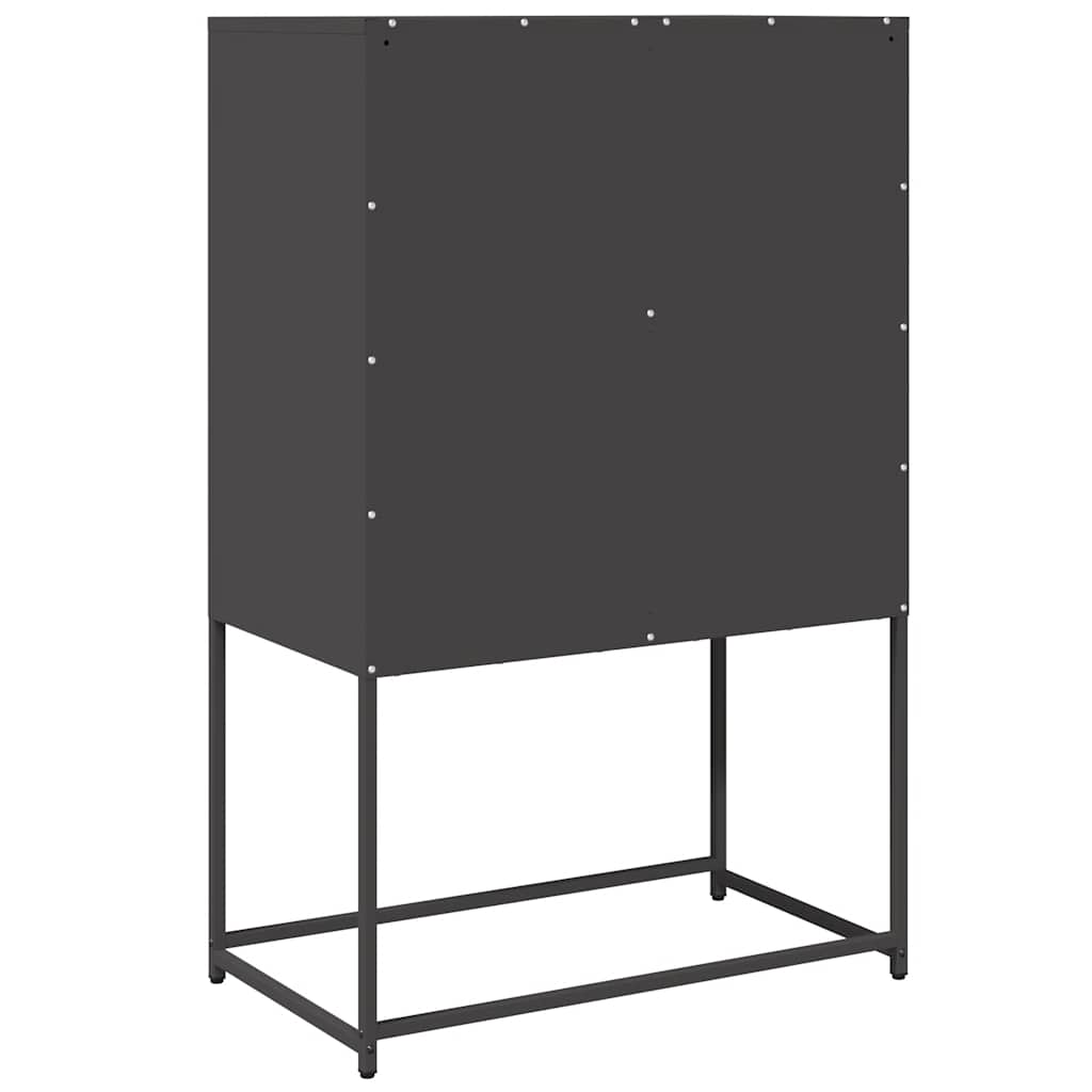Buffet haut noir 68x39x107 cm acier - XIOS