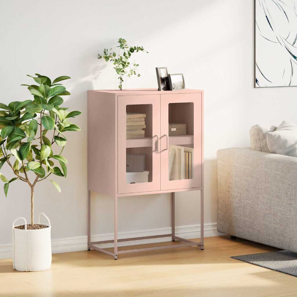 Buffet haut rose 68x39x107 cm acier - XIOS