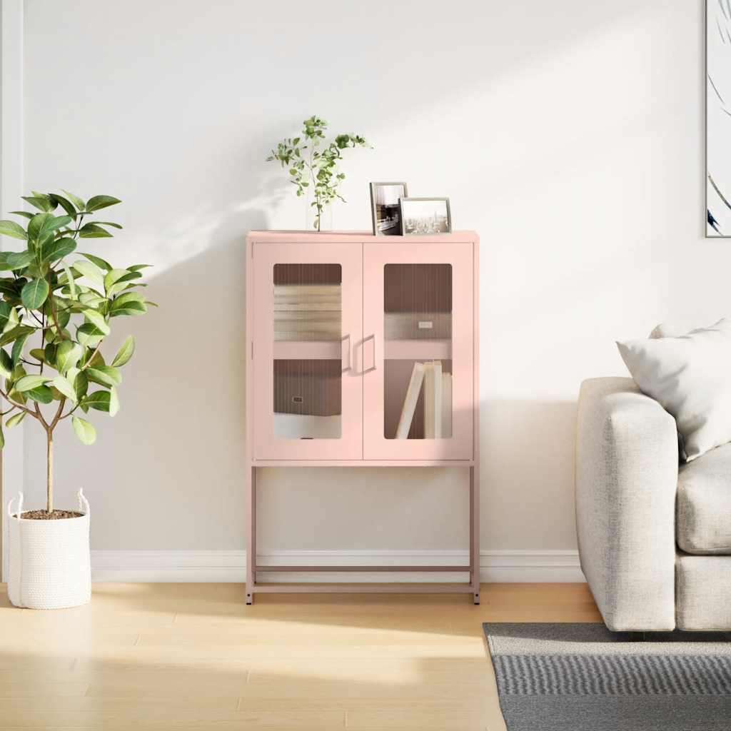 Buffet haut rose 68x39x107 cm acier - XIOS