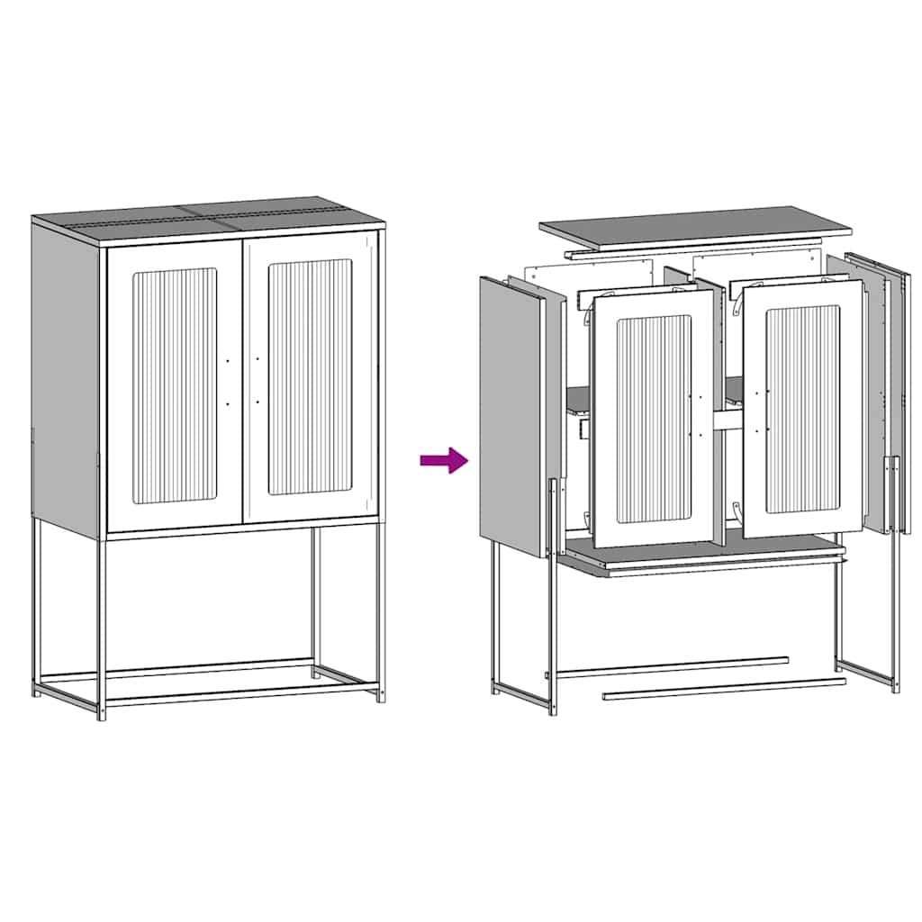 Buffet haut rose 68x39x107 cm acier - XIOS