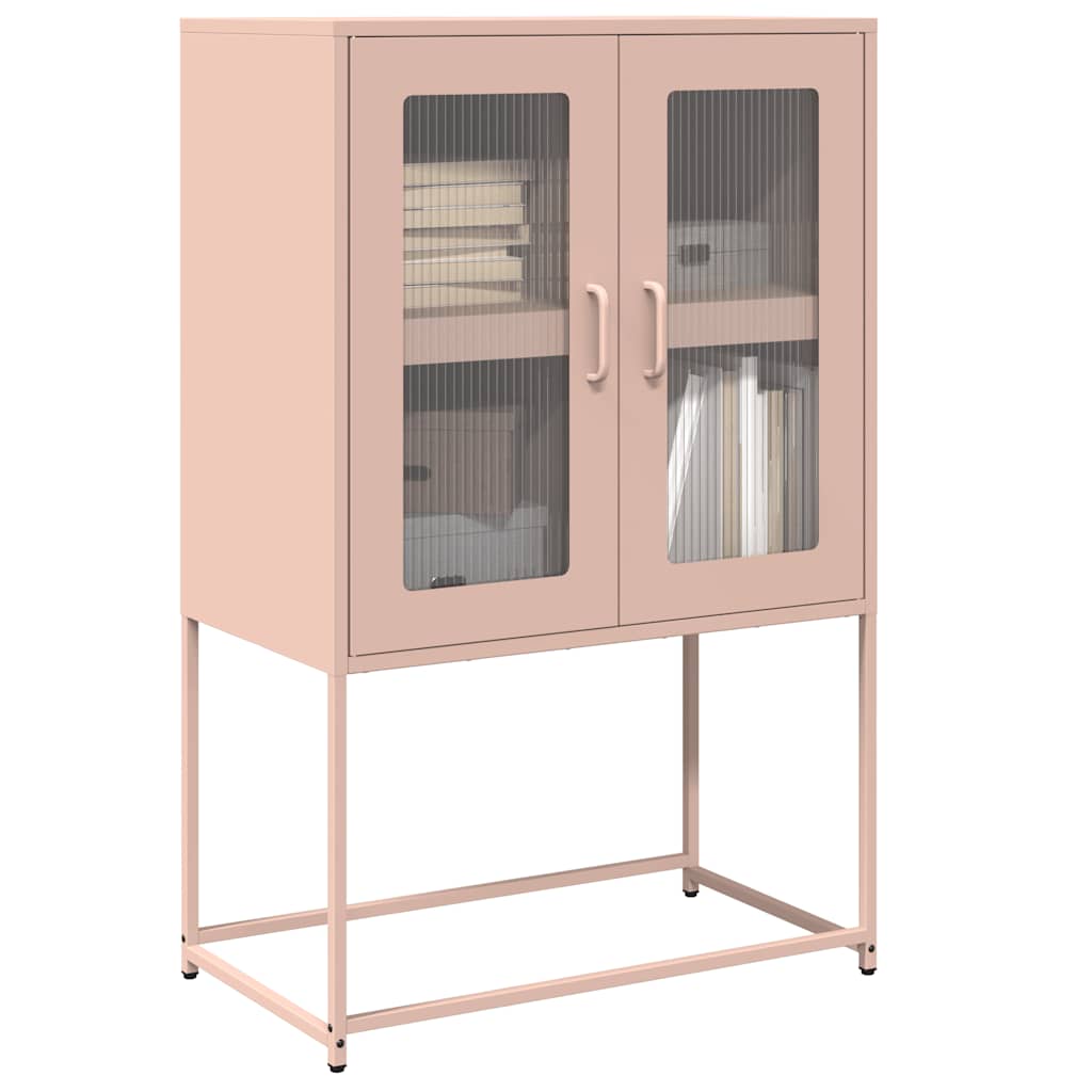 Buffet haut rose 68x39x107 cm acier - XIOS