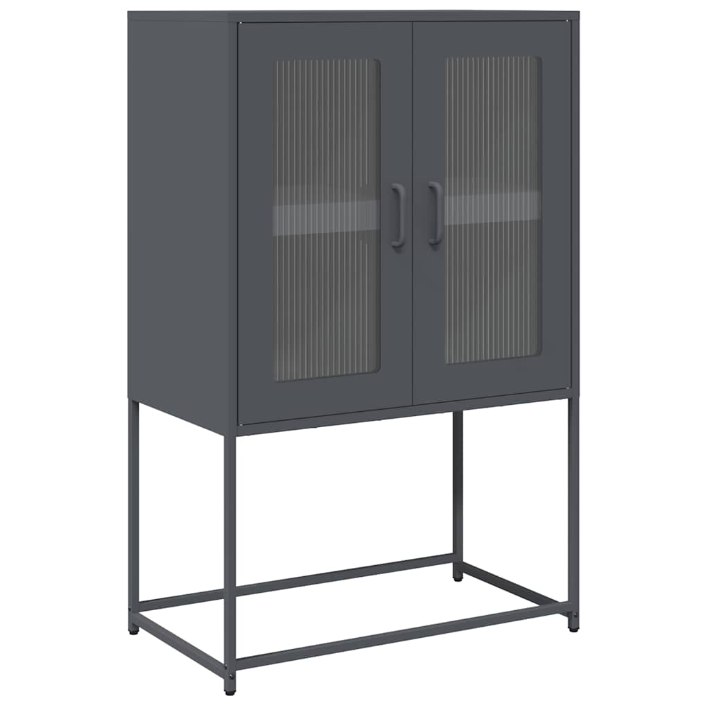 Buffet haut anthracite 68x39x107 cm acier - XIOS