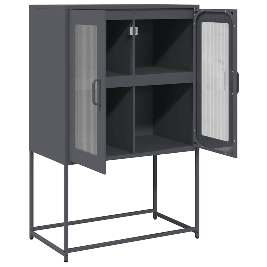 Buffet haut anthracite 68x39x107 cm acier - XIOS