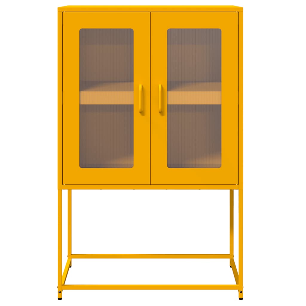 Buffet haut jaune moutarde 68x39x107 cm acier - XIOS