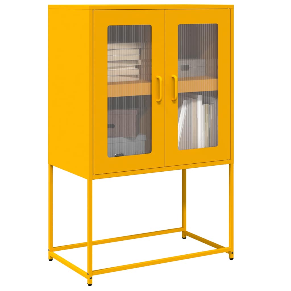 Buffet haut jaune moutarde 68x39x107 cm acier - XIOS