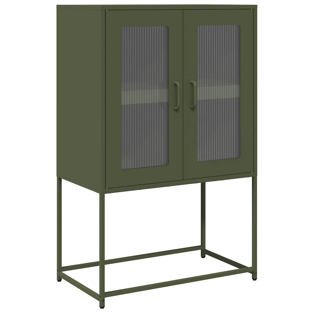 Buffet haut vert olive 68x39x107 cm acier - XIOS