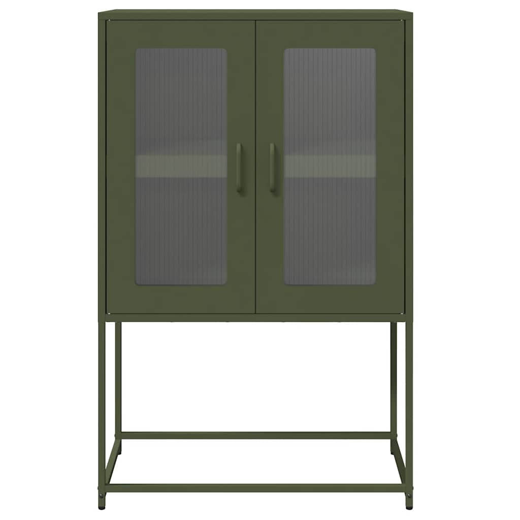 Buffet haut vert olive 68x39x107 cm acier - XIOS