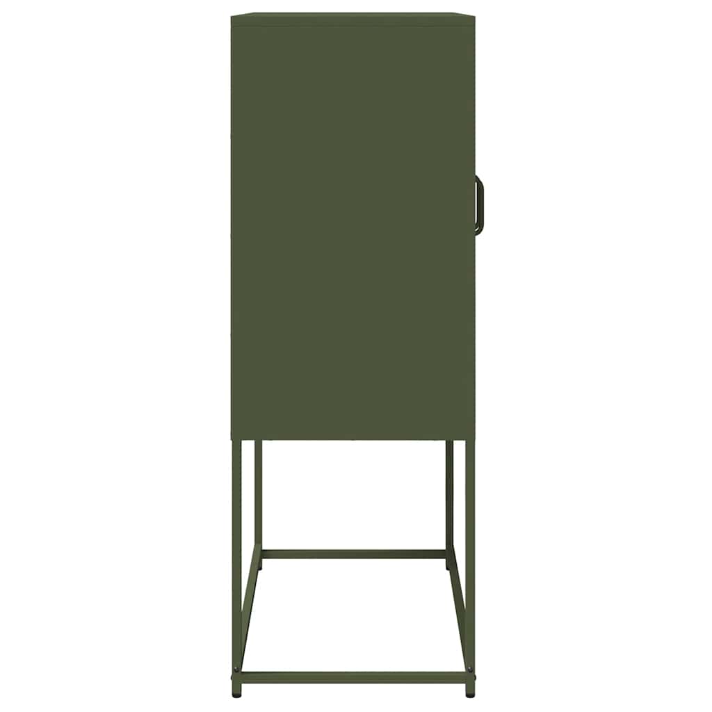 Buffet haut vert olive 68x39x107 cm acier - XIOS