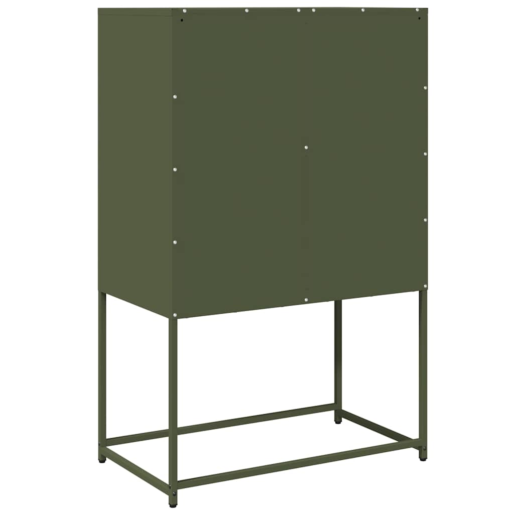 Buffet haut vert olive 68x39x107 cm acier - XIOS