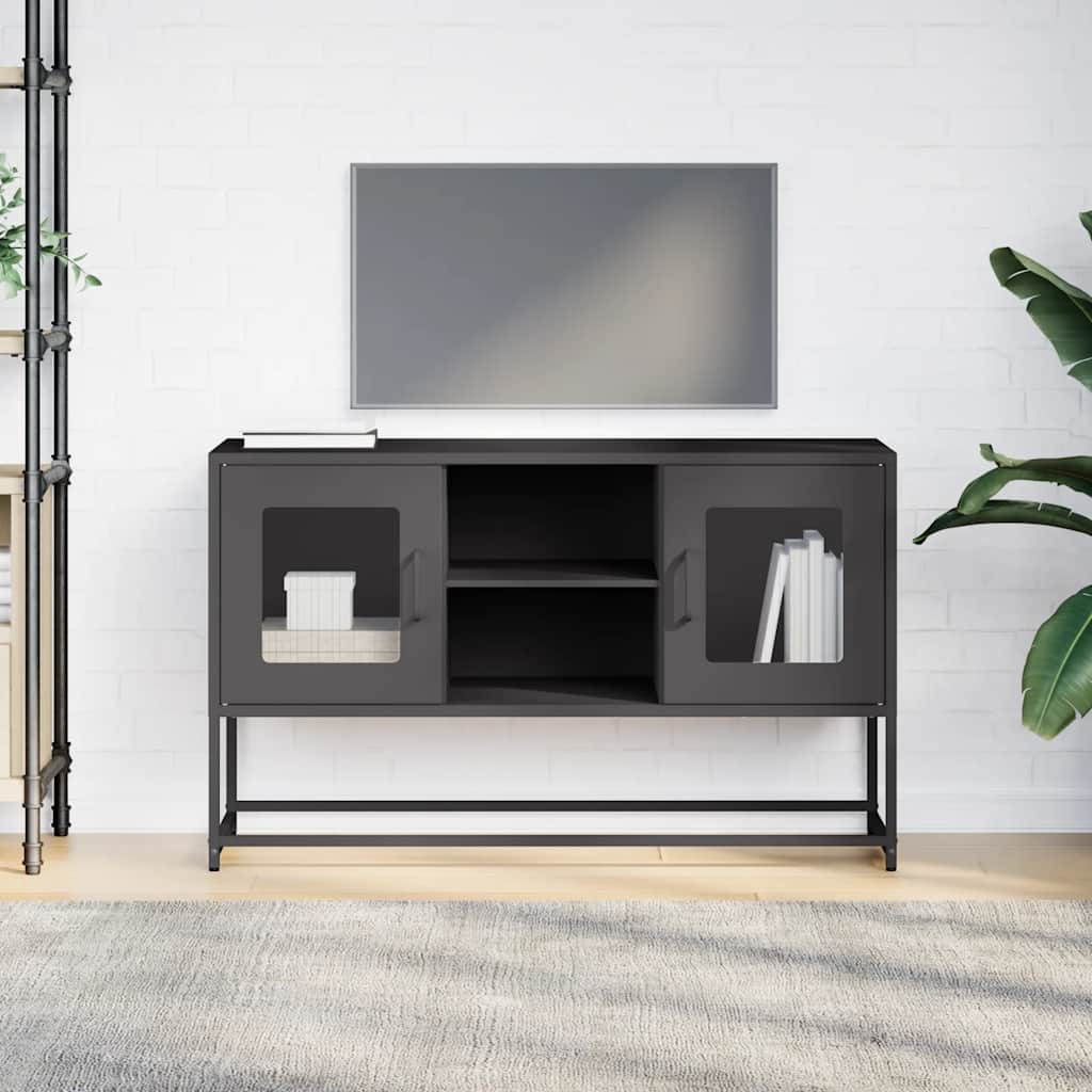 Meuble TV noir 100,5x39x60,5 cm acier - XIOS