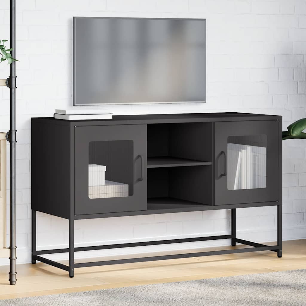 Meuble TV noir 100,5x39x60,5 cm acier - XIOS