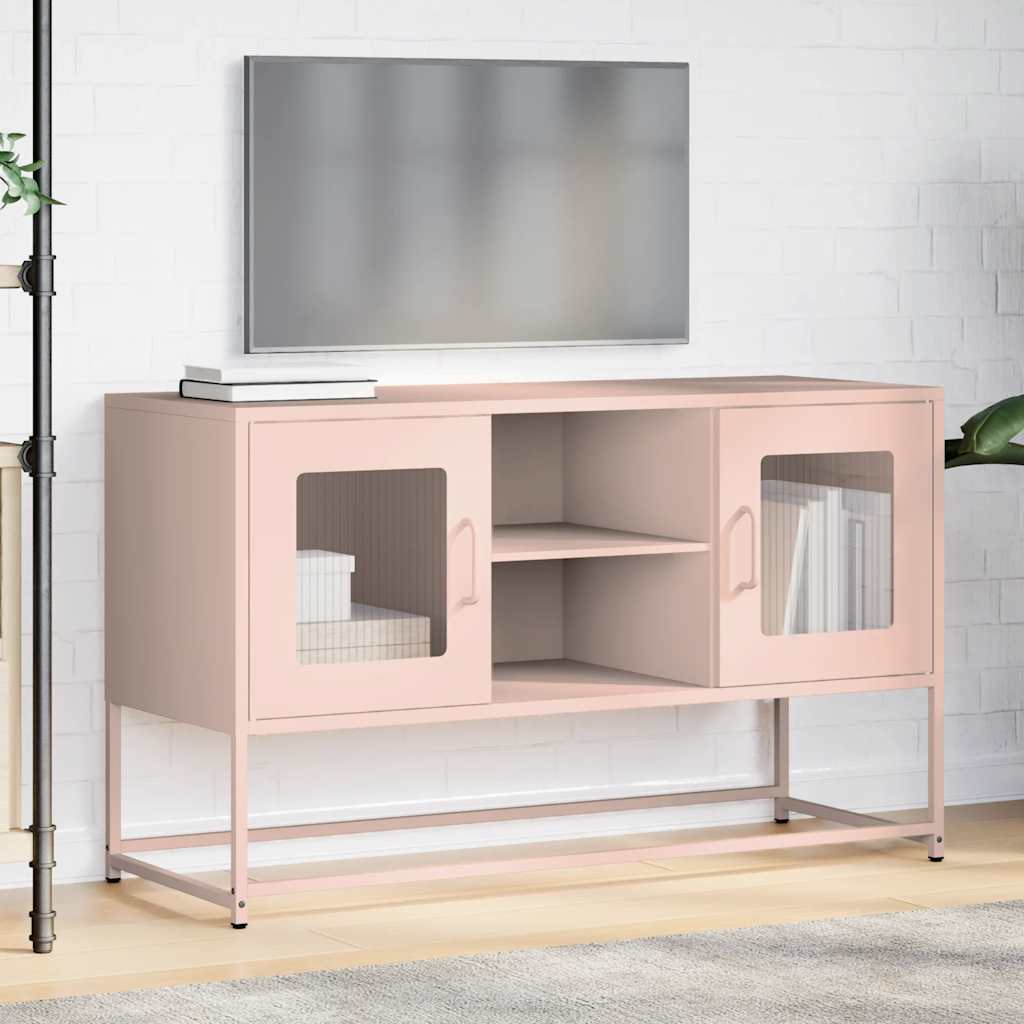 Meuble TV rose 100,5x39x60,5 cm acier - XIOS