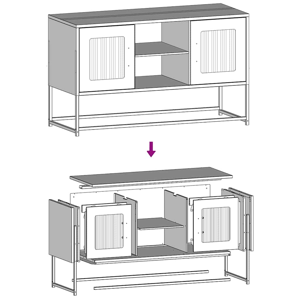 Meuble TV rose 100,5x39x60,5 cm acier - XIOS