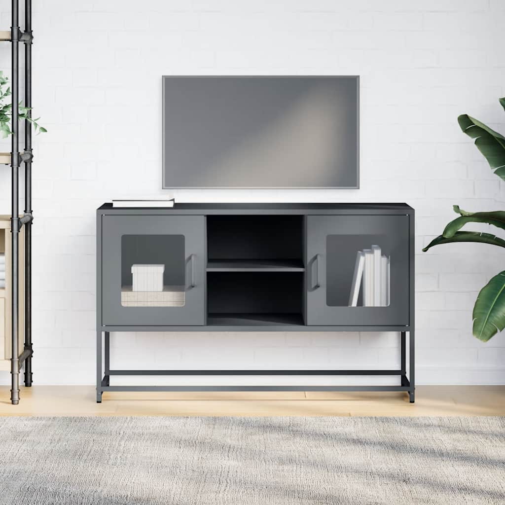 Meuble TV anthracite 100,5x39x60,5 cm acier - XIOS