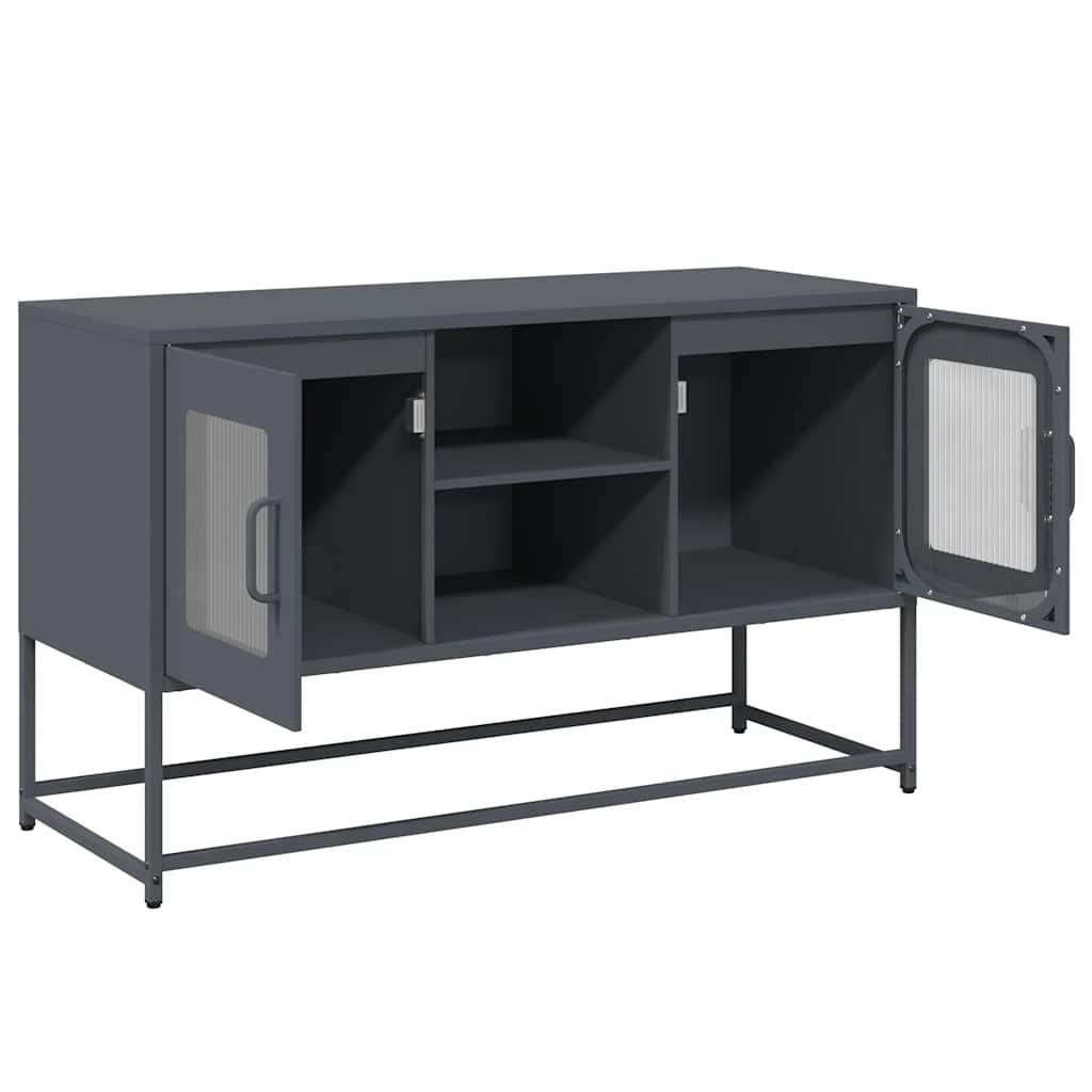 Meuble TV anthracite 100,5x39x60,5 cm acier - XIOS