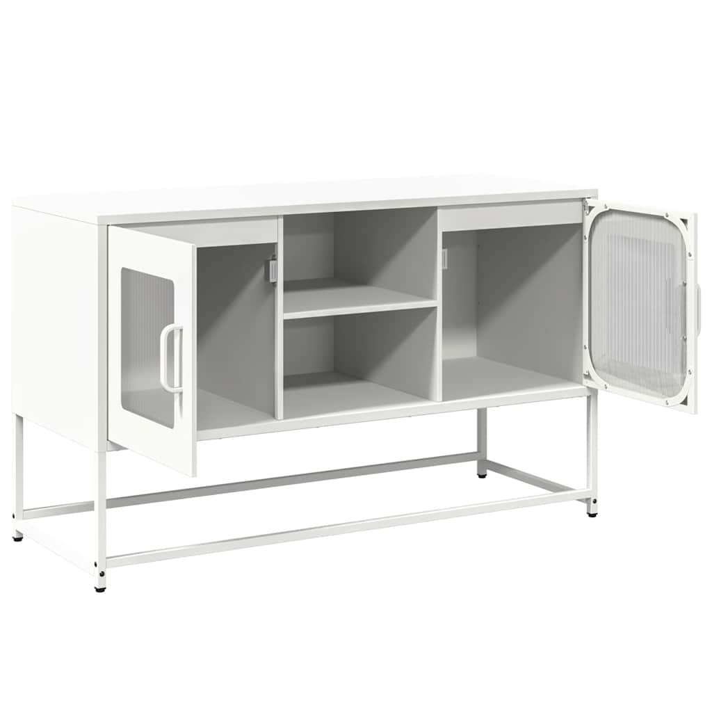Meuble TV blanc 100,5x39x60,5 cm acier - XIOS