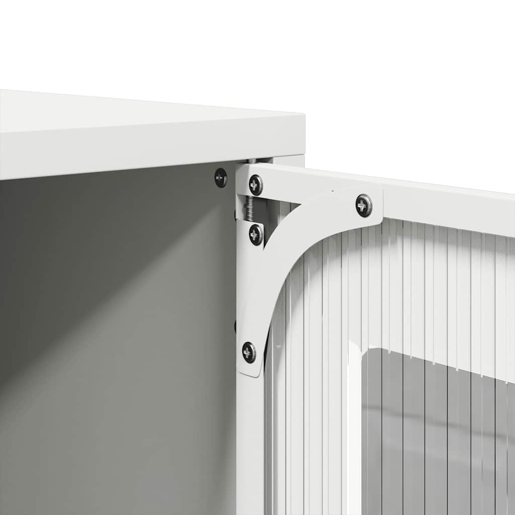 Meuble TV blanc 100,5x39x60,5 cm acier - XIOS