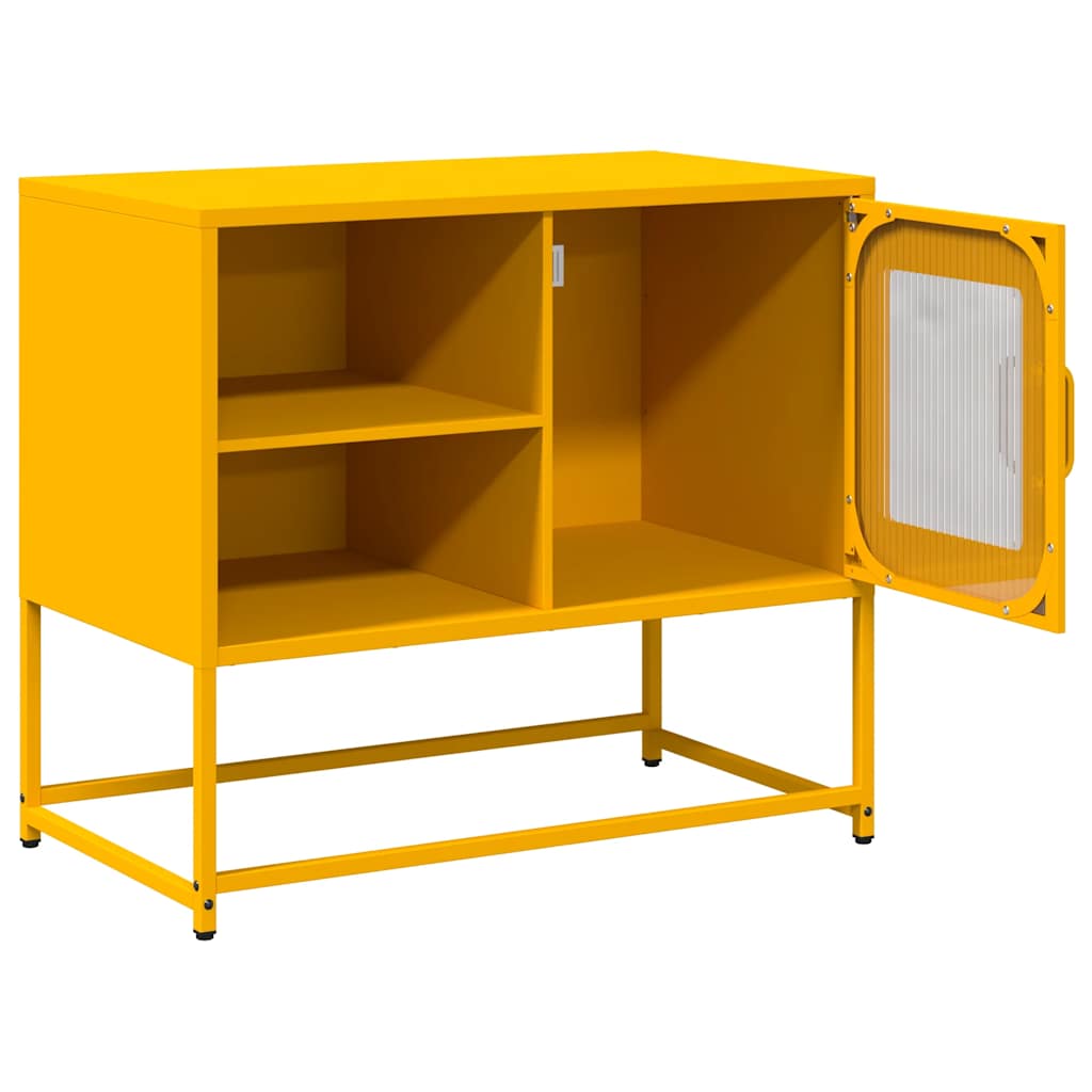 Meuble TV jaune moutarde 68x39x60,5 cm acier - XIOS