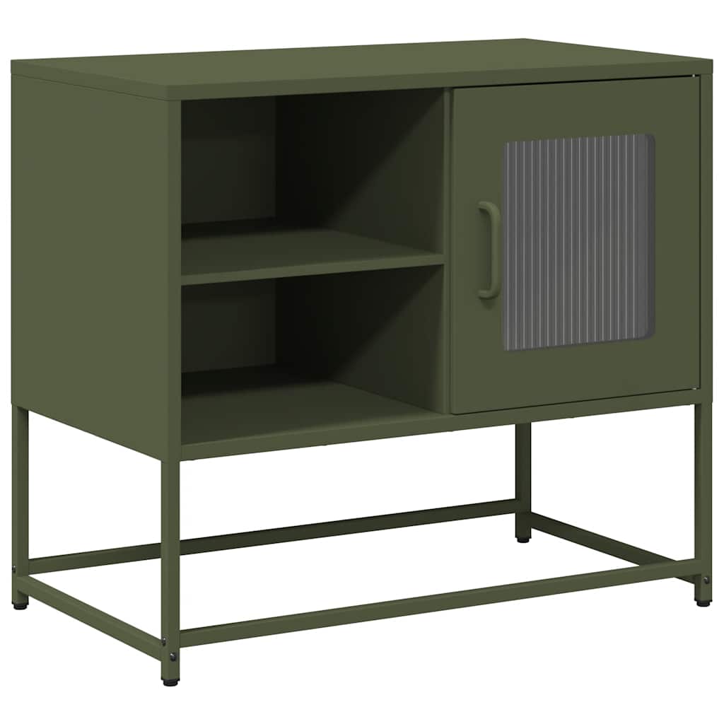 Meuble TV vert olive 68x39x60,5 cm acier - XIOS