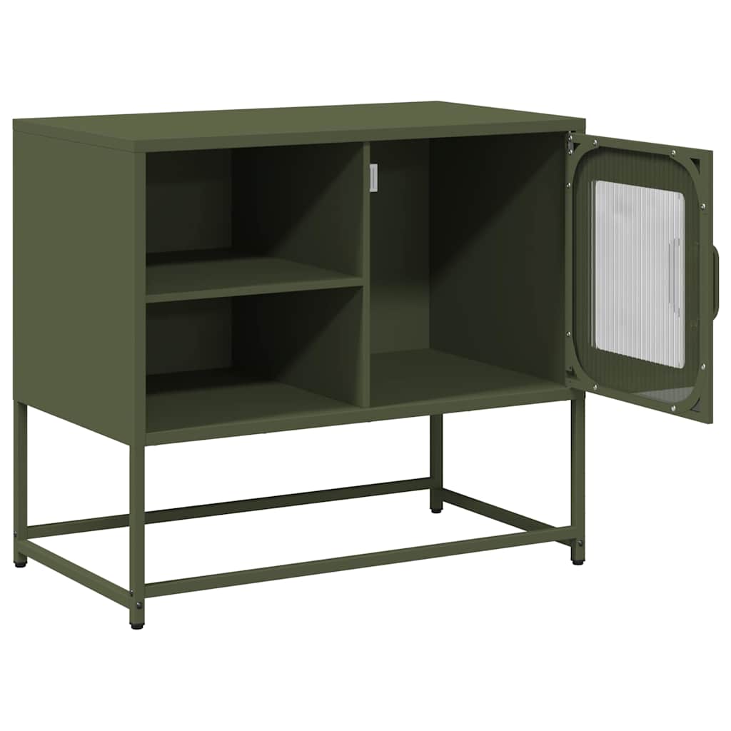 Meuble TV vert olive 68x39x60,5 cm acier - XIOS