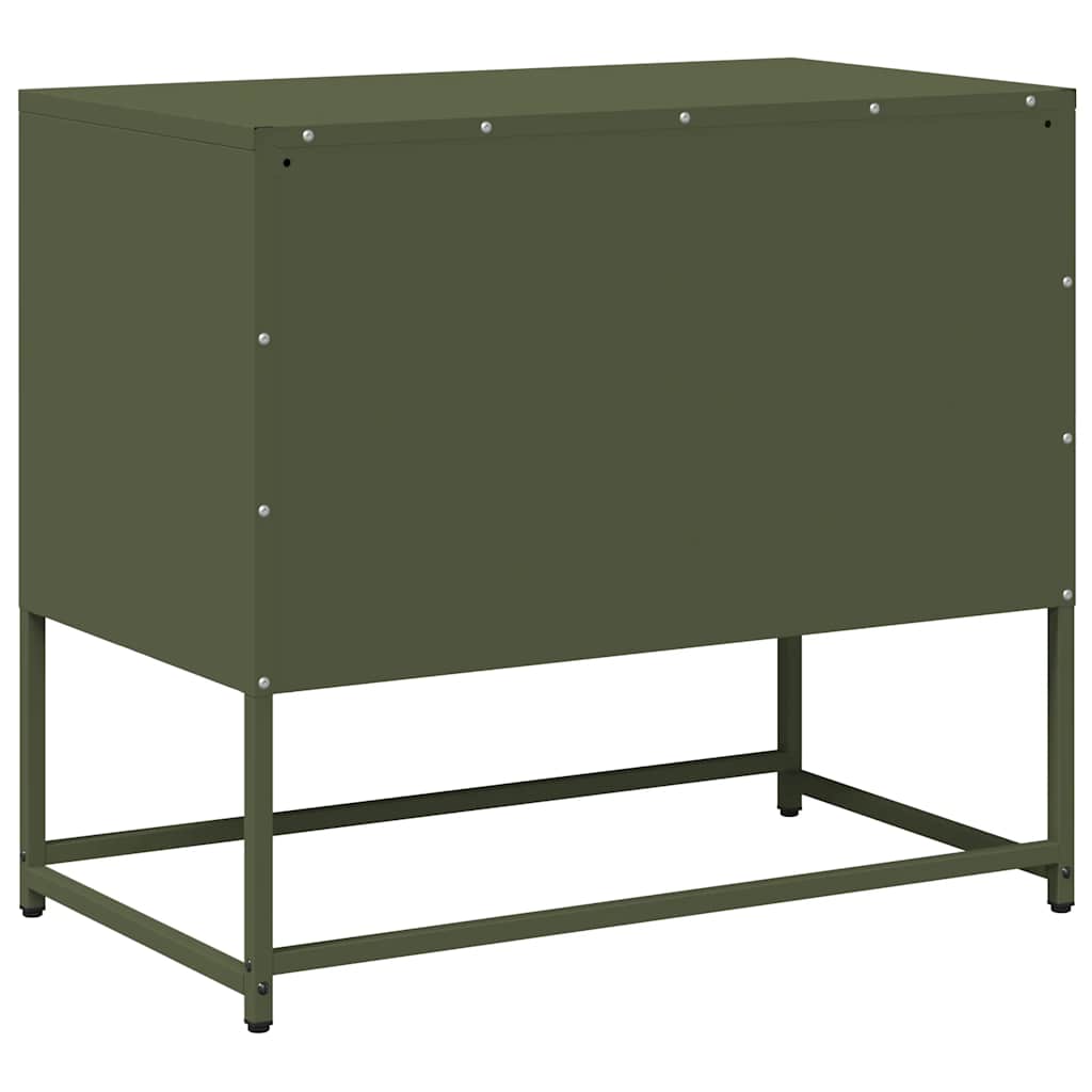 Meuble TV vert olive 68x39x60,5 cm acier - XIOS
