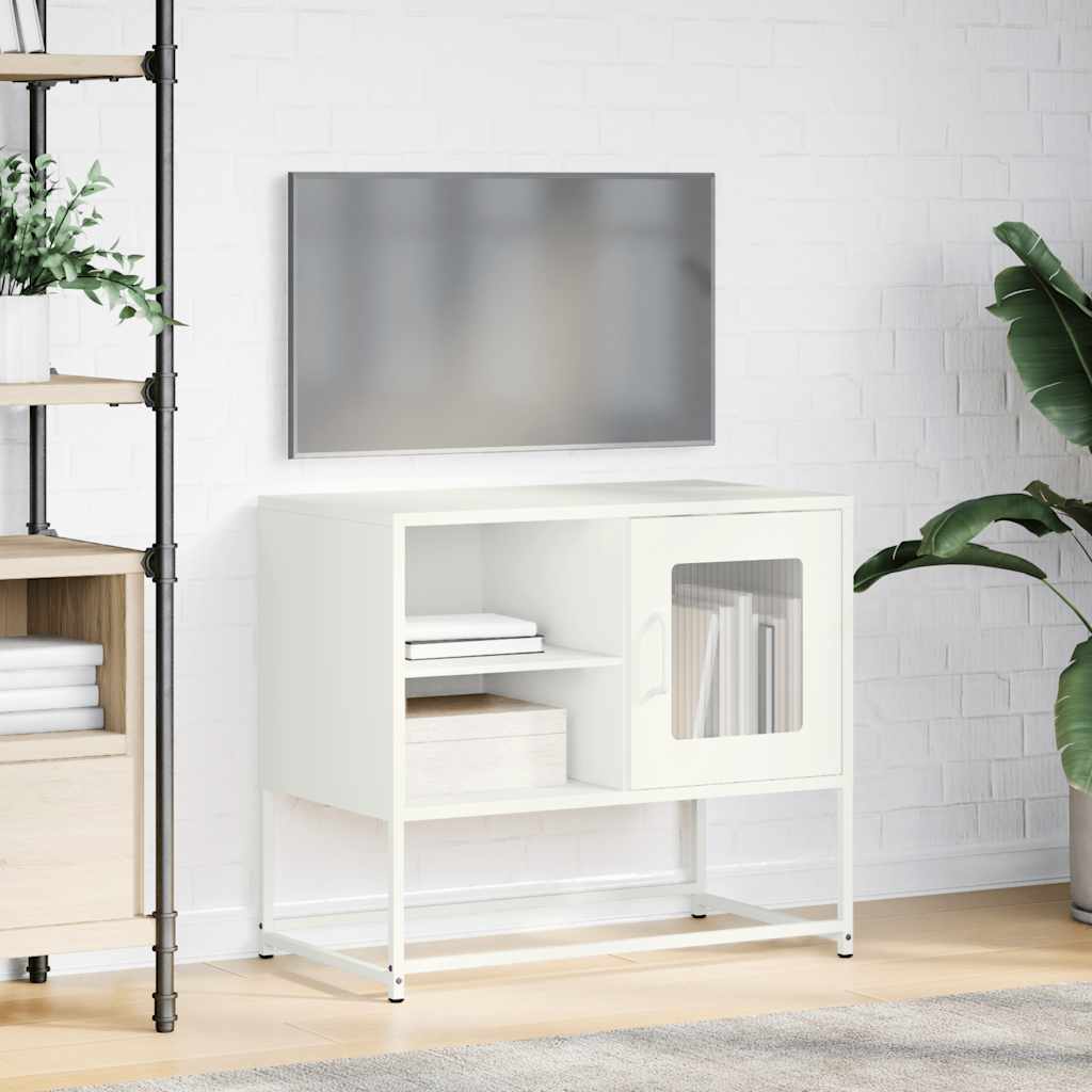 Meuble TV blanc 68x39x60,5 cm acier - XIOS