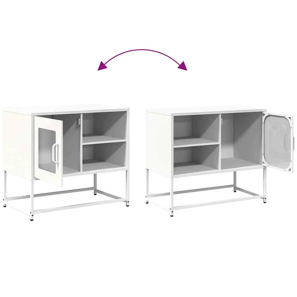 Meuble TV blanc 68x39x60,5 cm acier - XIOS