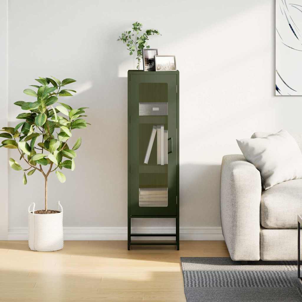 Buffet haut vert olive 36x39x123 cm acier laminé à froid - XIOS